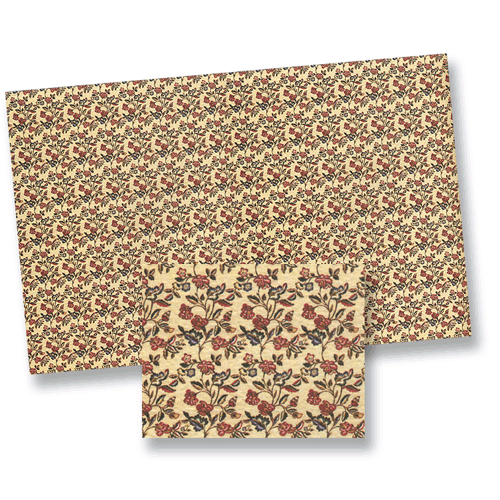 Dollhouse Miniature Gofrado Wallpaper, 6pc